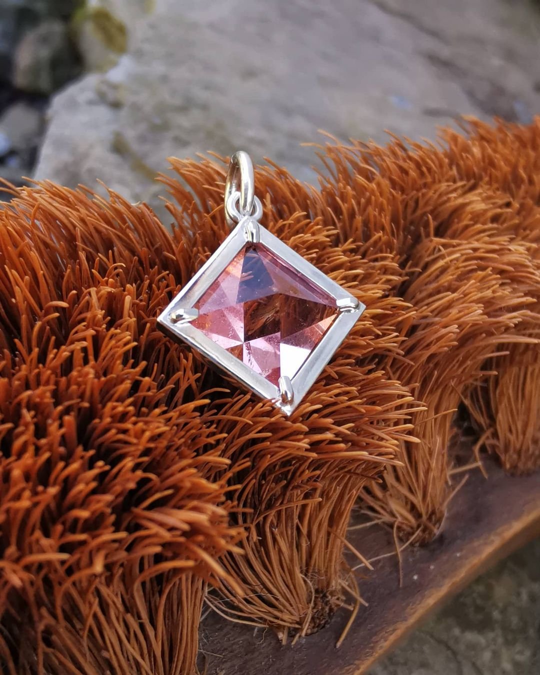 Faceted Pink Fluorite Pendant