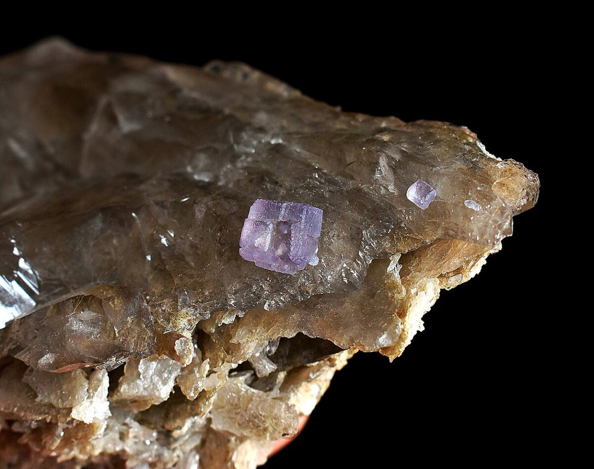 Purple Fluorite on Quartz from the Mont-Blanc, France