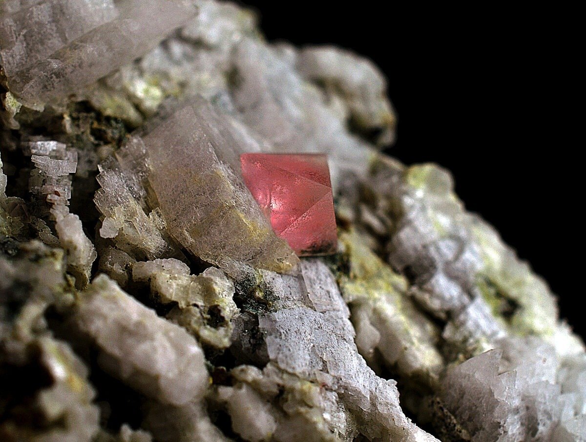 Pink Fluorite and Smoky Quartz from Chamonix