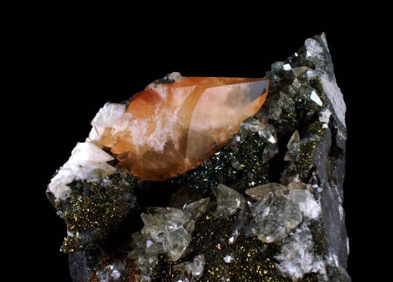 Calcite and Marcassite from Beez, Belgium