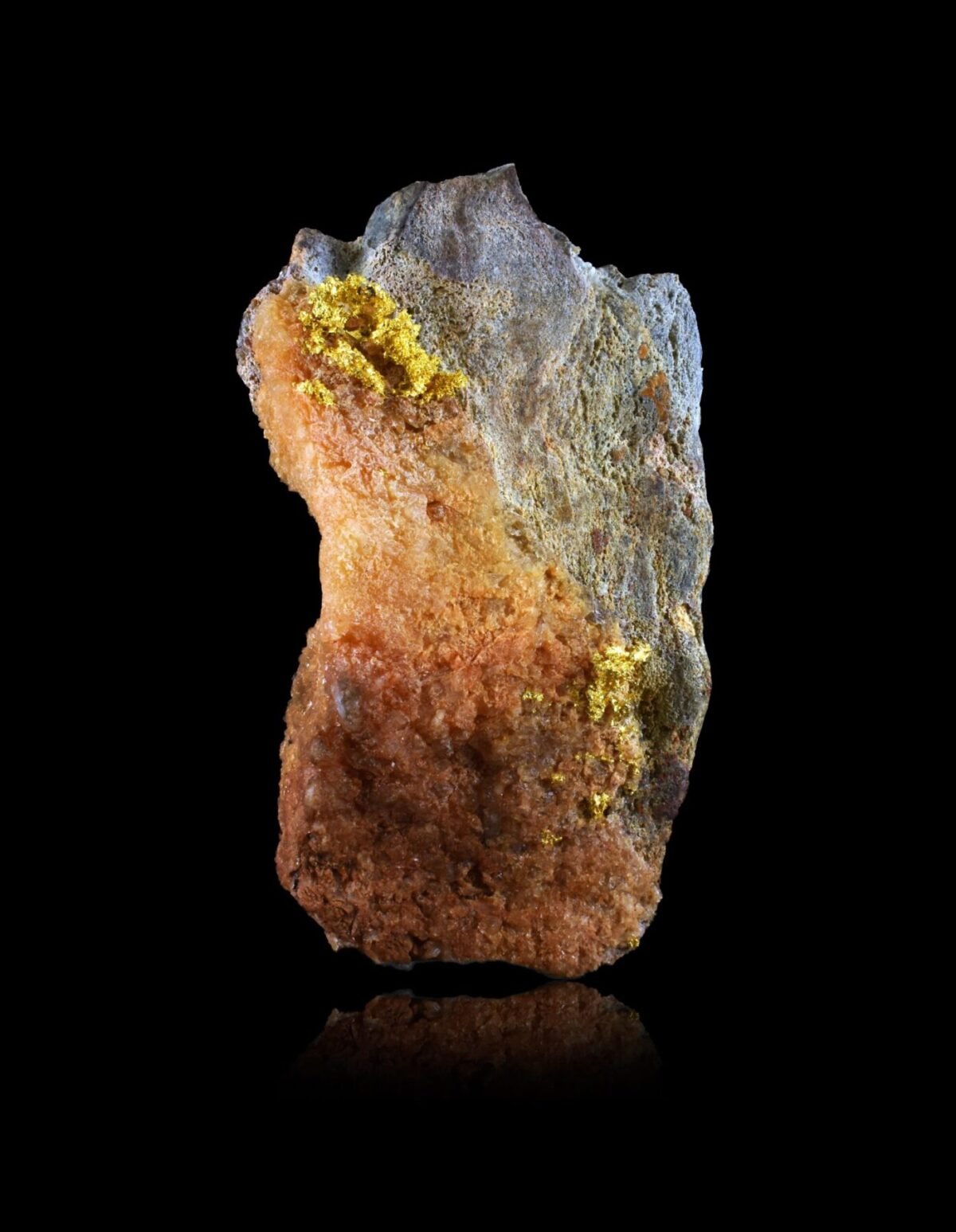Native Gold on Quartz from Brusson, Italy