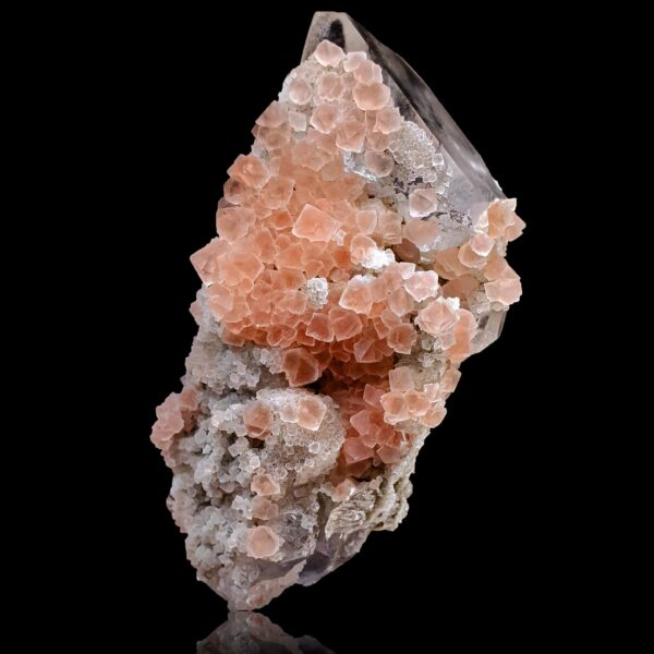 Pink fluorite & quartz - Mont-Blanc, France