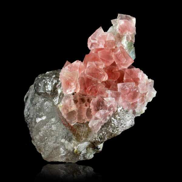 Pink fluorite & quartz - Mont-Blanc, France